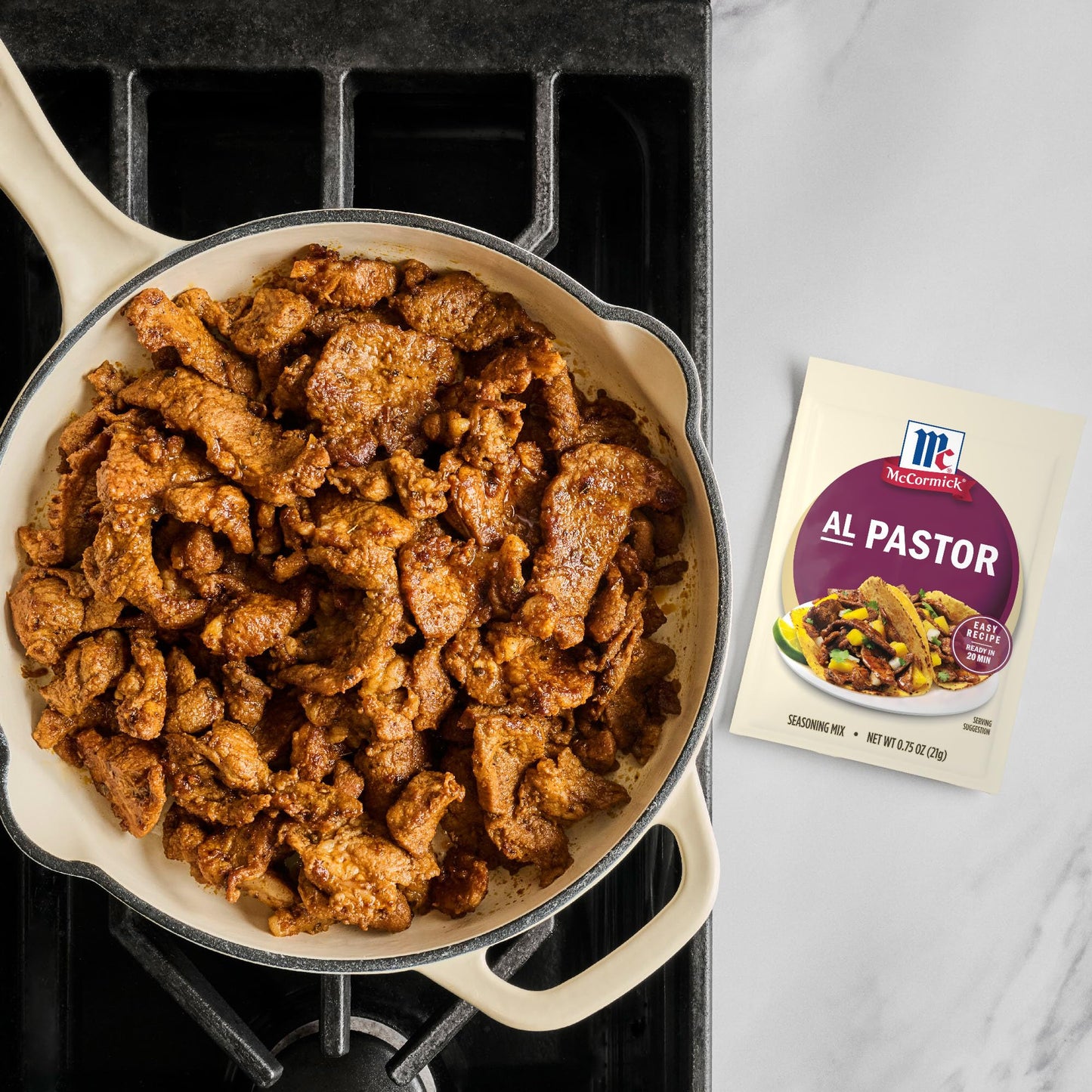 McCormick Seasoning Mix  Al Pastor  Smoky  Tangy & Savory Al Pastor for Tacos  Rice Bowls & Burritos  Ready to Serve In 20 Minutes  0.75 oz (Pack of 12)