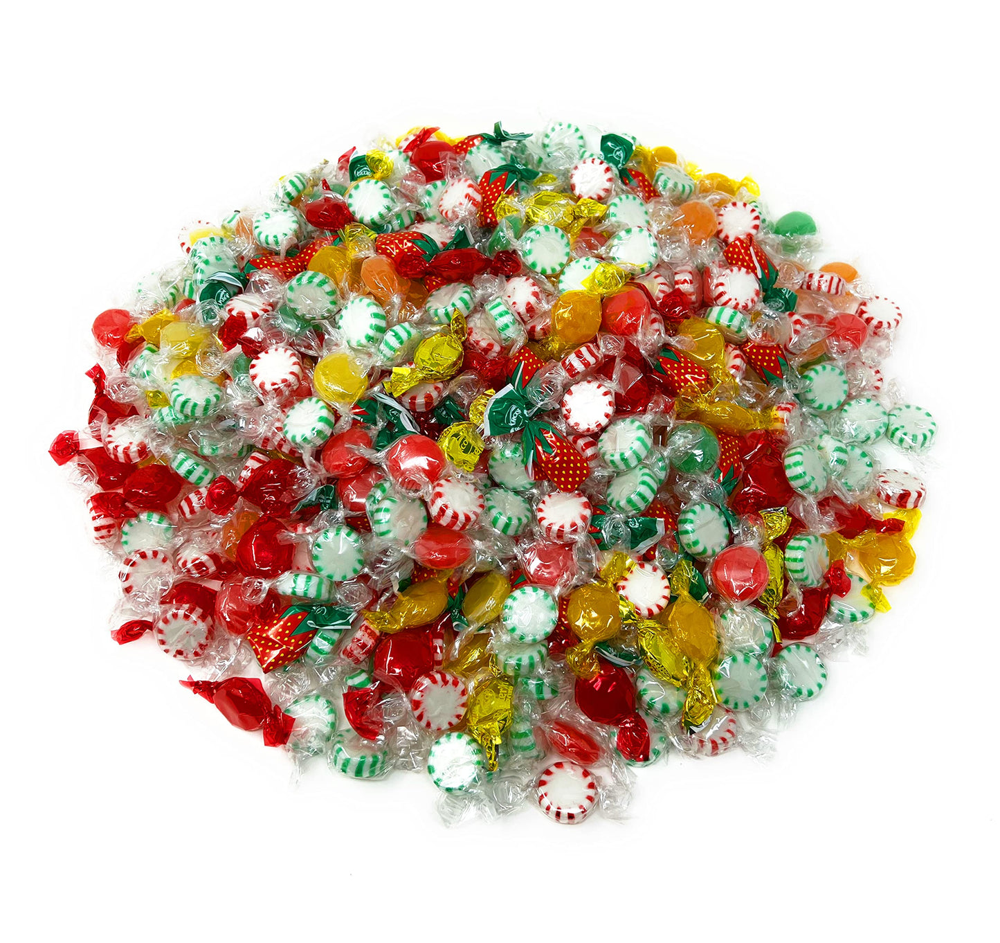 Assortit Holiday Hard Candy Assortment - Peppermint, Spearmint, Cinnamon, Butterscotch - 6 lbs Individually Wrapped