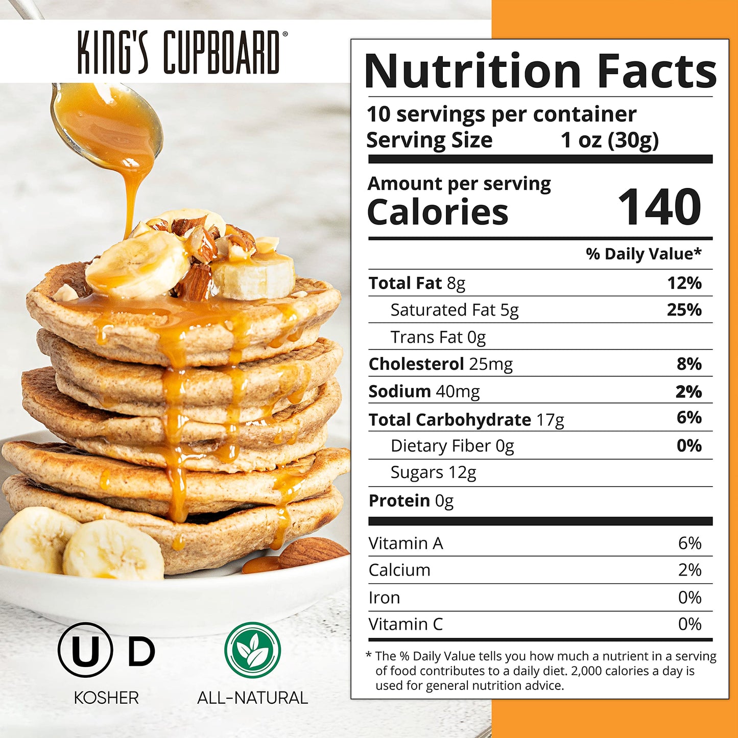 Kings Cupboard Caramel Sauce - Gluten-Free, All Natural, 10.4 oz, Pack of 2