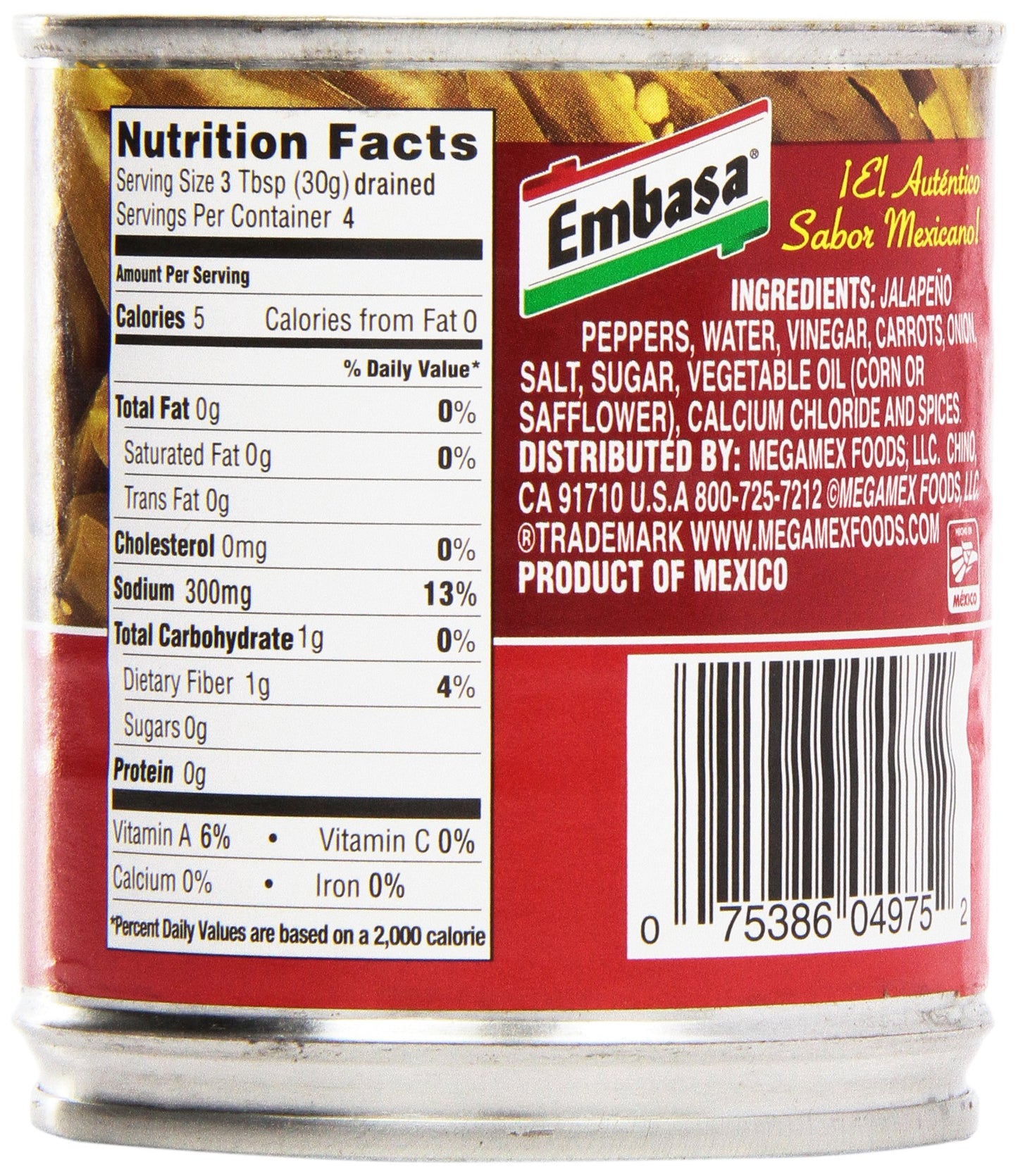 Embasa Sliced Jalapeno Peppers, 7 oz