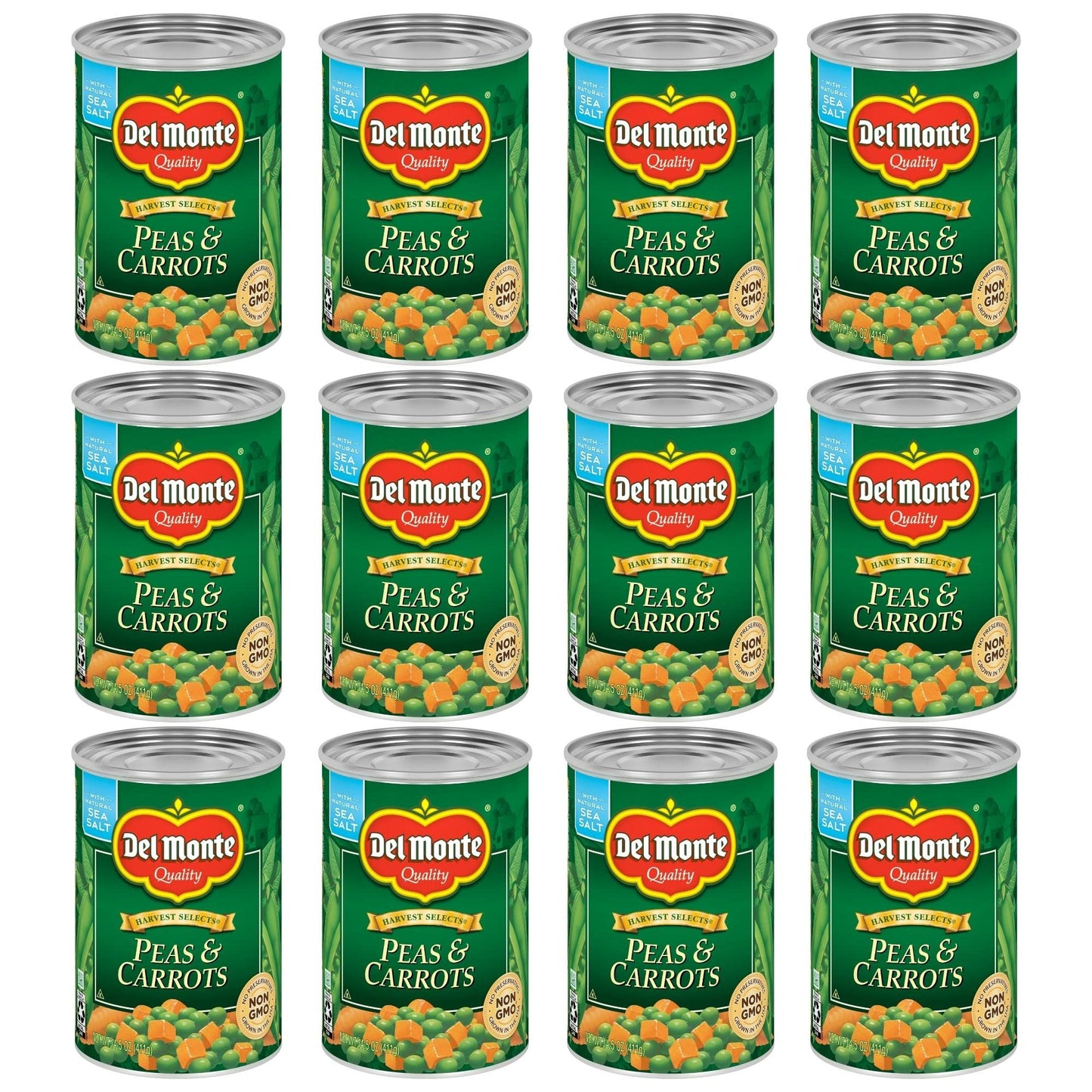 Del Monte SPECIAL BLENDS Peas & Carrots, Canned Vegetables, 12 Pack, 14.5 oz Can