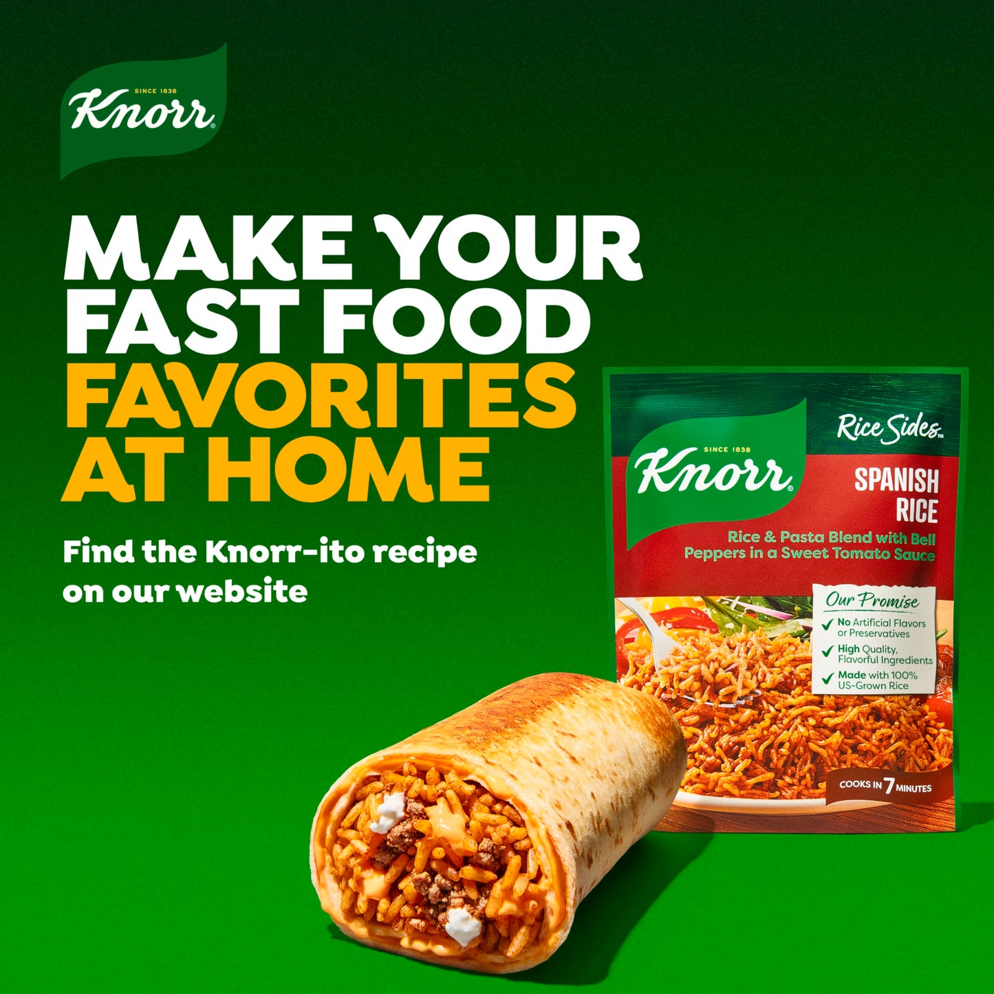 Knorr Rice Sides 12 Count Spanish Rice For A Tasty Rice Side Dish No Artificial Flavors Or Preservatives 5.6 Oz