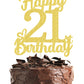 21 Birthday Cake Toppers-Gold Glitter, 21St Cake Topper For Men,21 Cake Topper For Women, 21St Birthday Decorations,21St Birthda