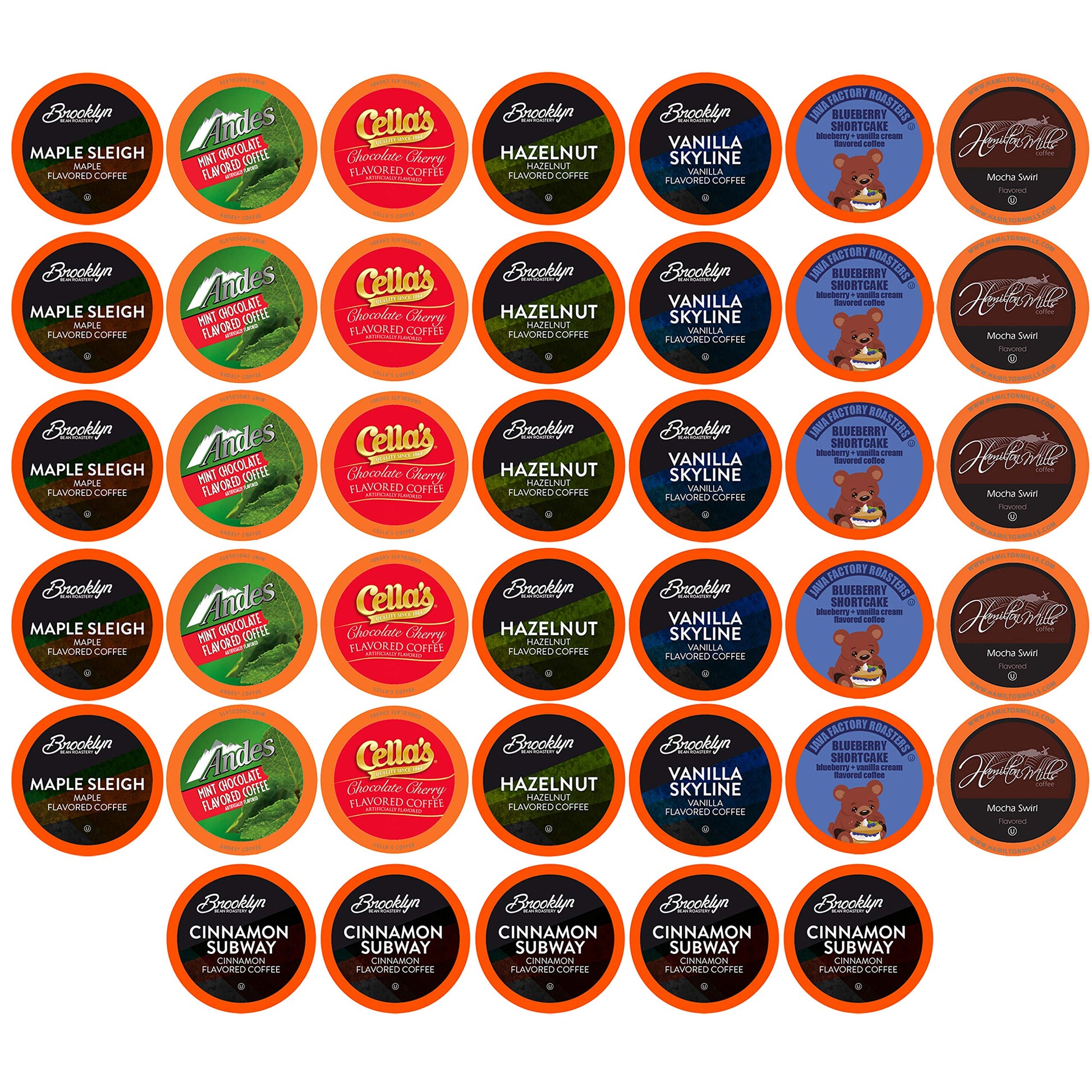 Two Rivers Coffee Flavored Pods Variety Sampler Pack for Keurig, 40 Count, Flavored Coffee