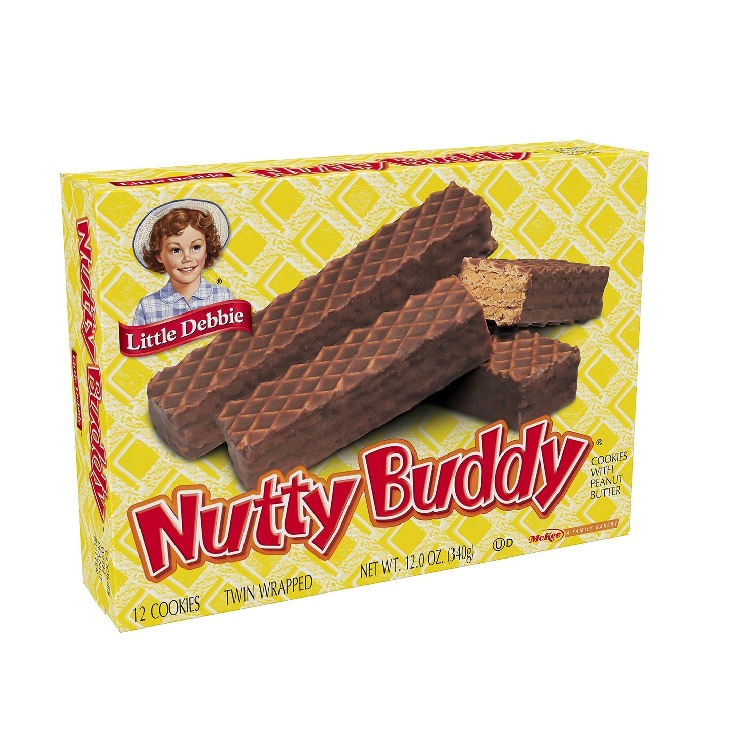 Little Debbie Nutty Buddy Chocolate Fudge & Peanut Butter Wafer Bars, 2 Bars Per Package - 2.1, Oz 50.4 Ounce (Pack Of 24)