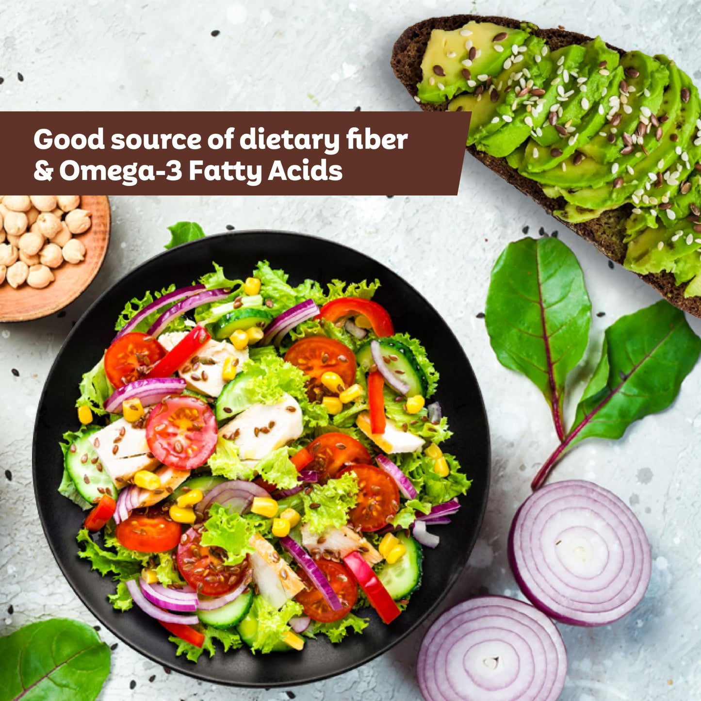 Roots Circle Premium Brown Flax Seeds - Rich in Fiber & Omega-3s - 21oz Pack