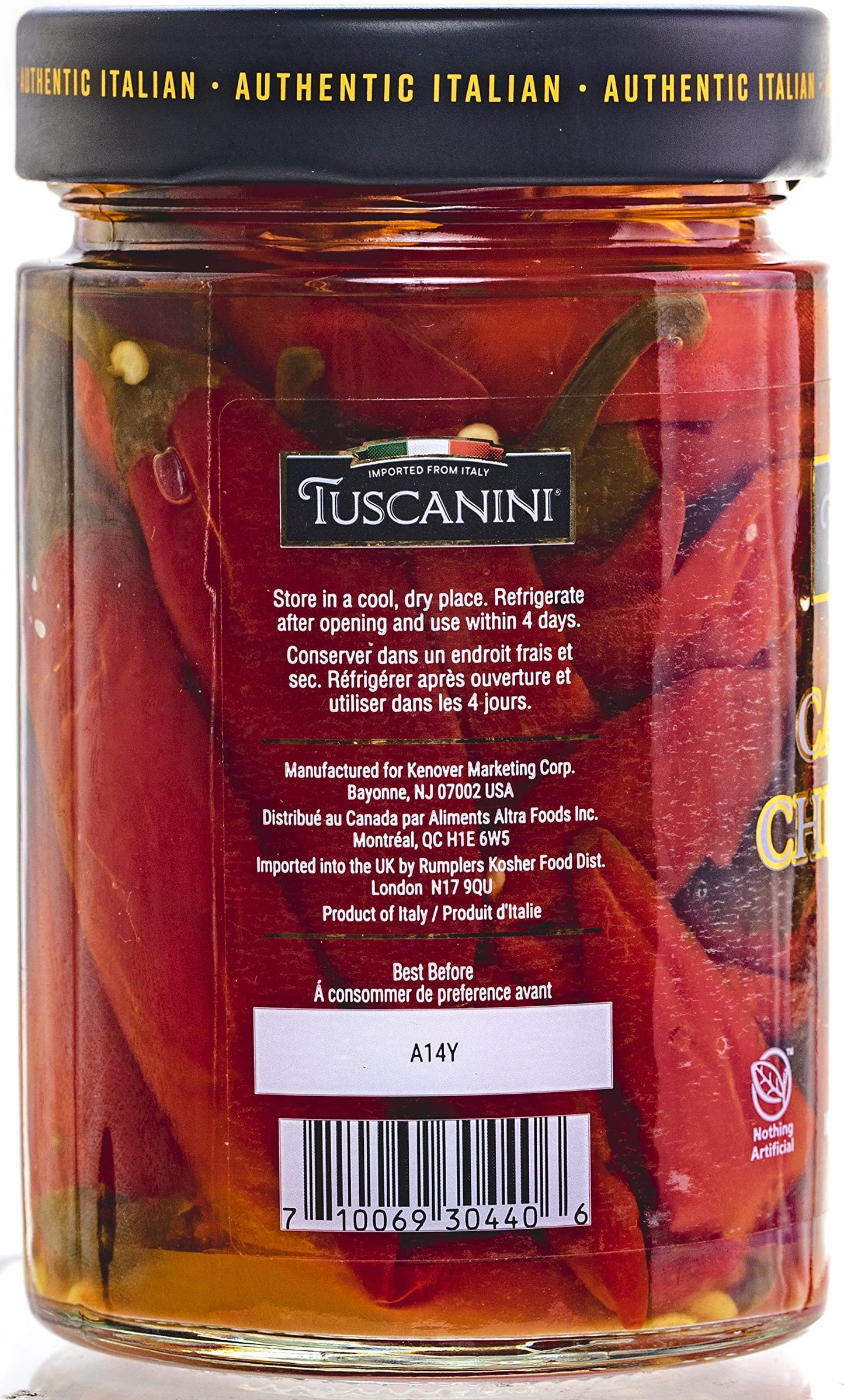 Tuscanini Premium Whole Calabrian Chili Peppers In Olive Oil, 9.2Oz | Beautifully Red And Long Peppers | Just 3 Ingredients | No