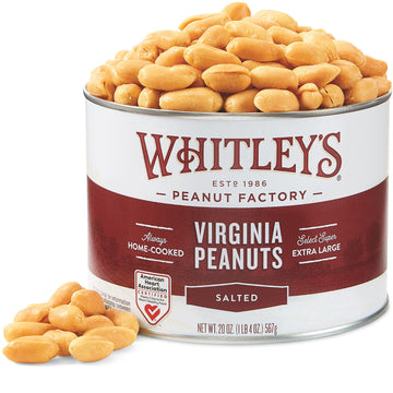Whitleys Salted Virginia Peanuts - Super Extra Large 'Home Cooked' Virginia Peanuts (20 Ounce Tin)