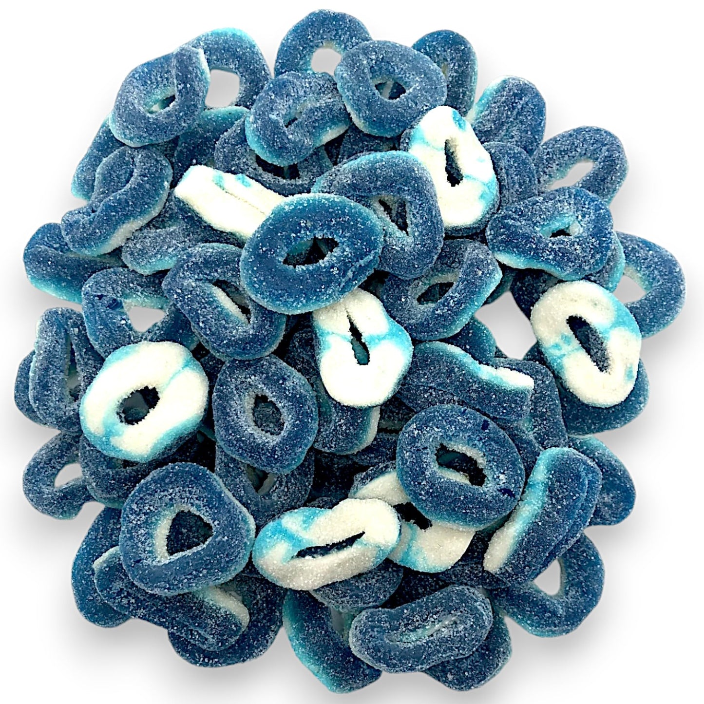 Premium Blue Raspberry Rings -1.5 lbs Delicious Blue Raspberry Flavor Soft Sweet Gummy Rings in Resealable Bag, Perfect for Snac