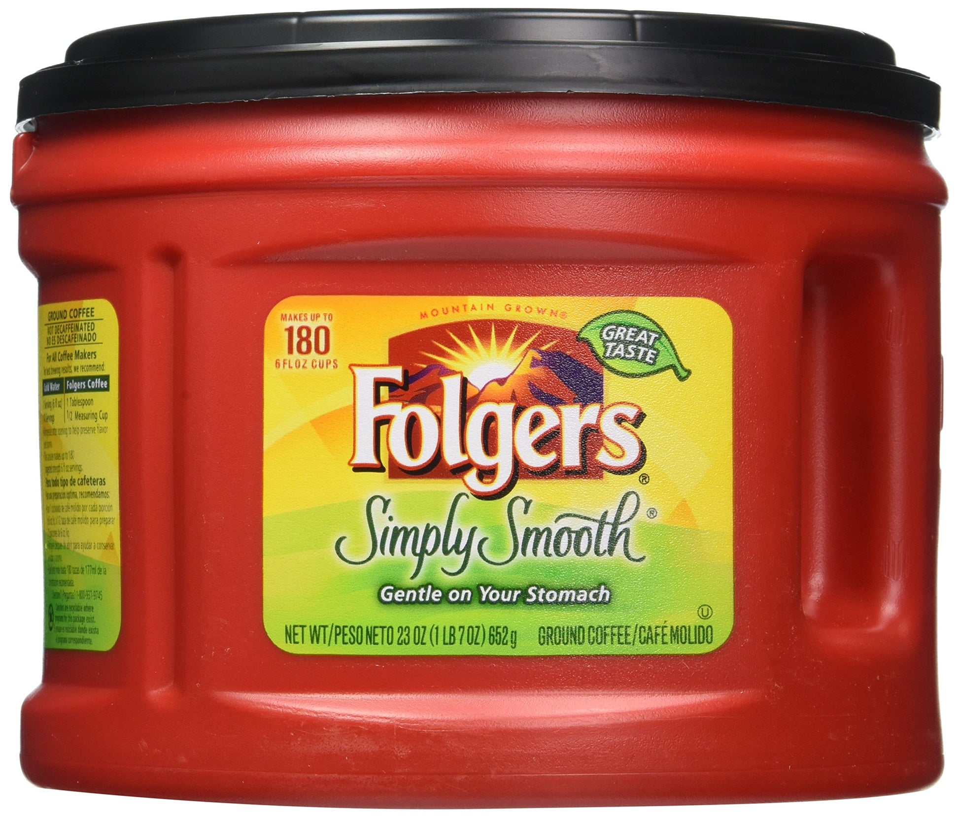 Folgers Simply Smooth Ground Coffee, 23 Ounce Tubs (Pack Of 3)