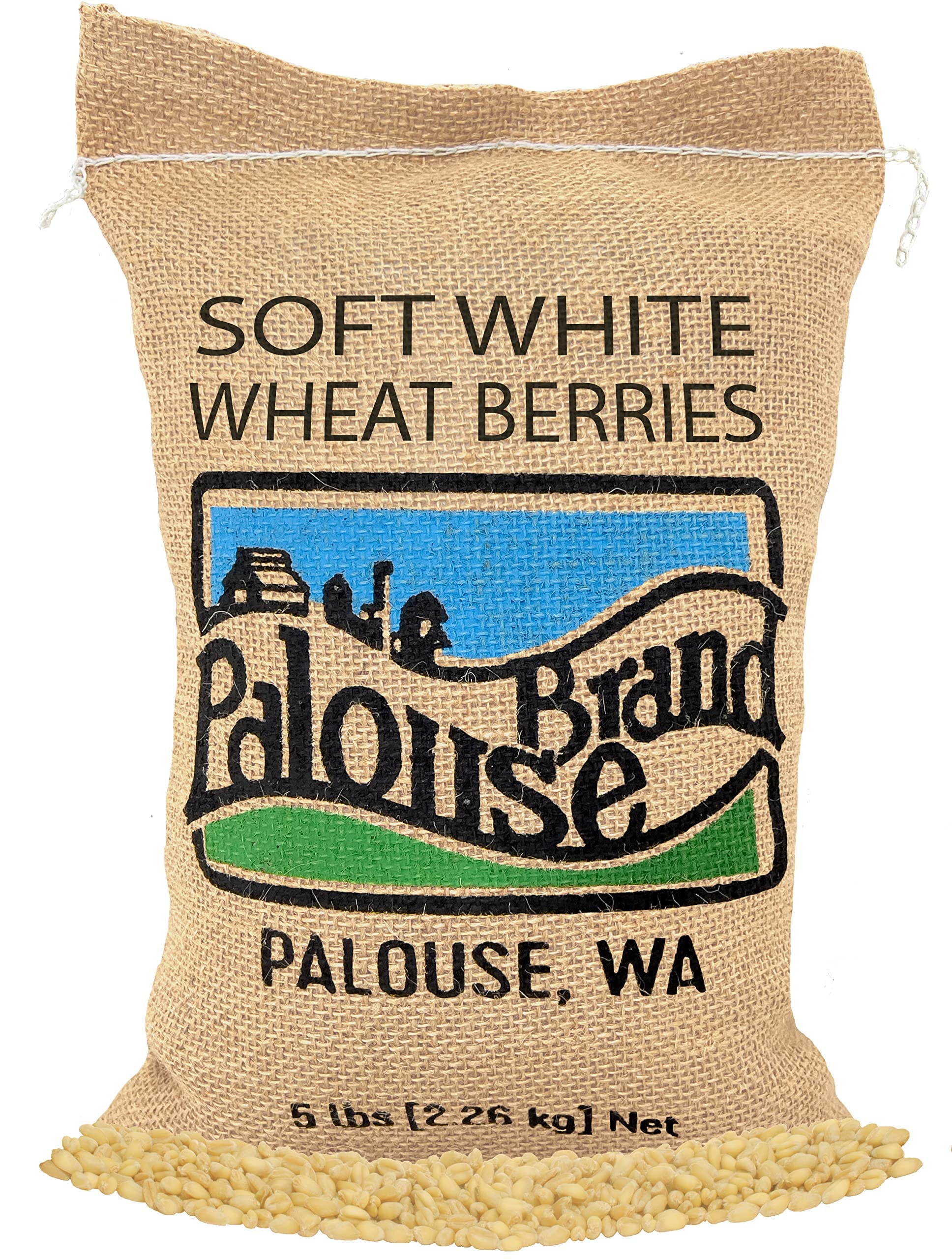 Soft White Wheat Berries | 5 Lbs | Family Farmed In Washington State | 100% Desiccant Free | Non-Gmo Project Verified | 100% Non