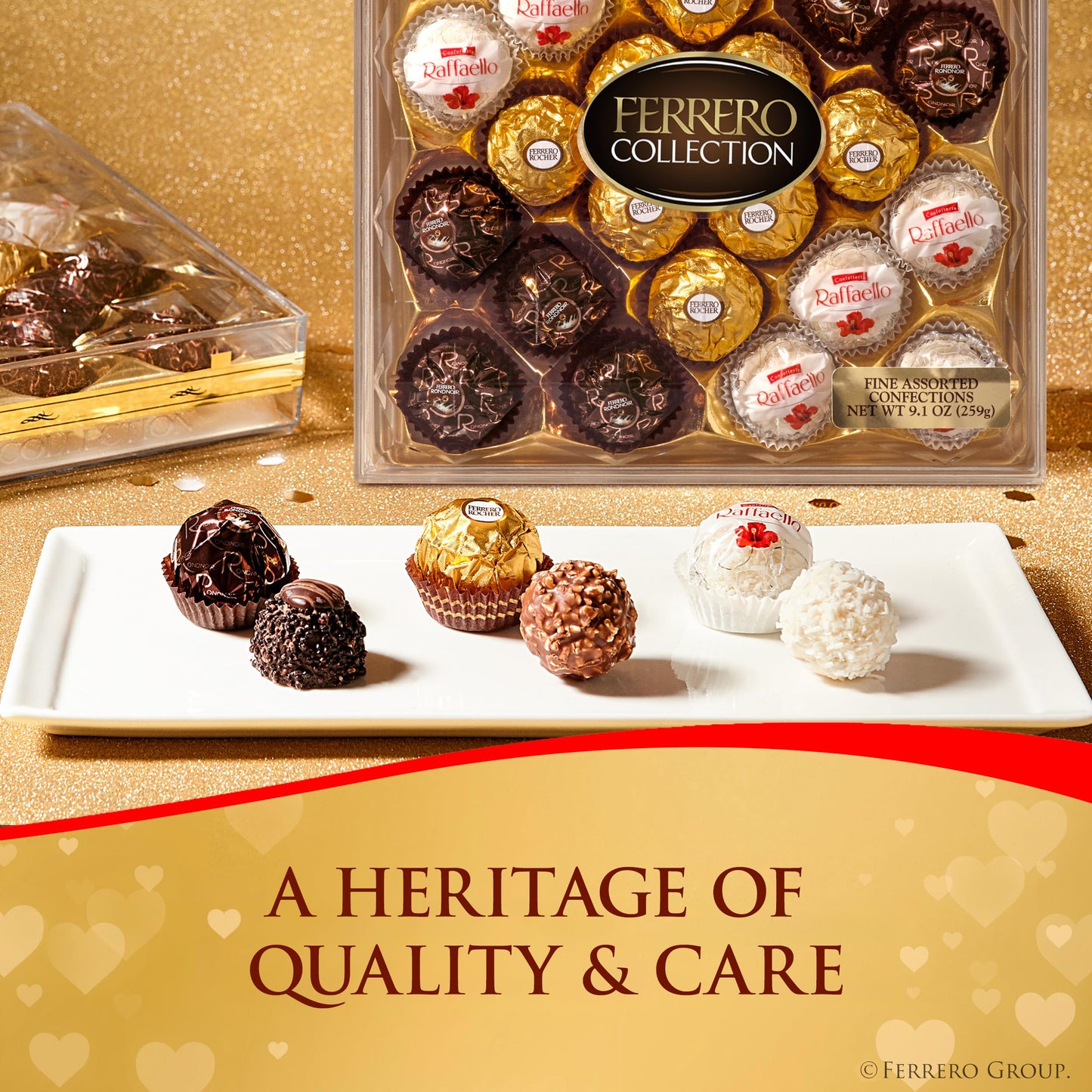 Ferrero Rocher Valentine's Chocolate Heart Gift Box, 16 Count Assorted Hazelnut & Coconut, 6.2 oz - Perfect Gift for Loved Ones