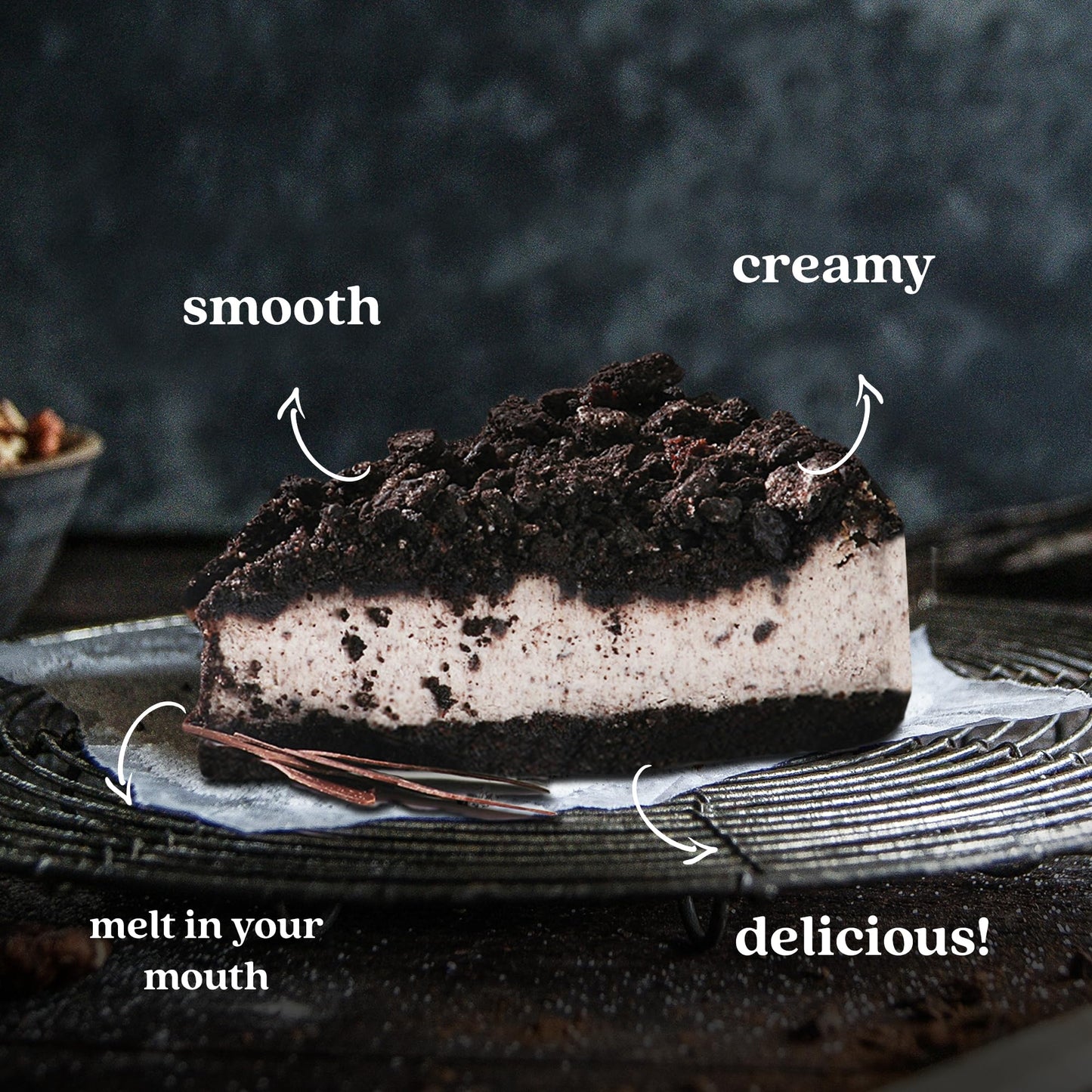 David's Cookies Cookies and Cream Cheesecake 10 - Pre-sliced 14 pcs. Extra Creamy Cheesecake, Fresh Bakery Dessert Great Gift Id
