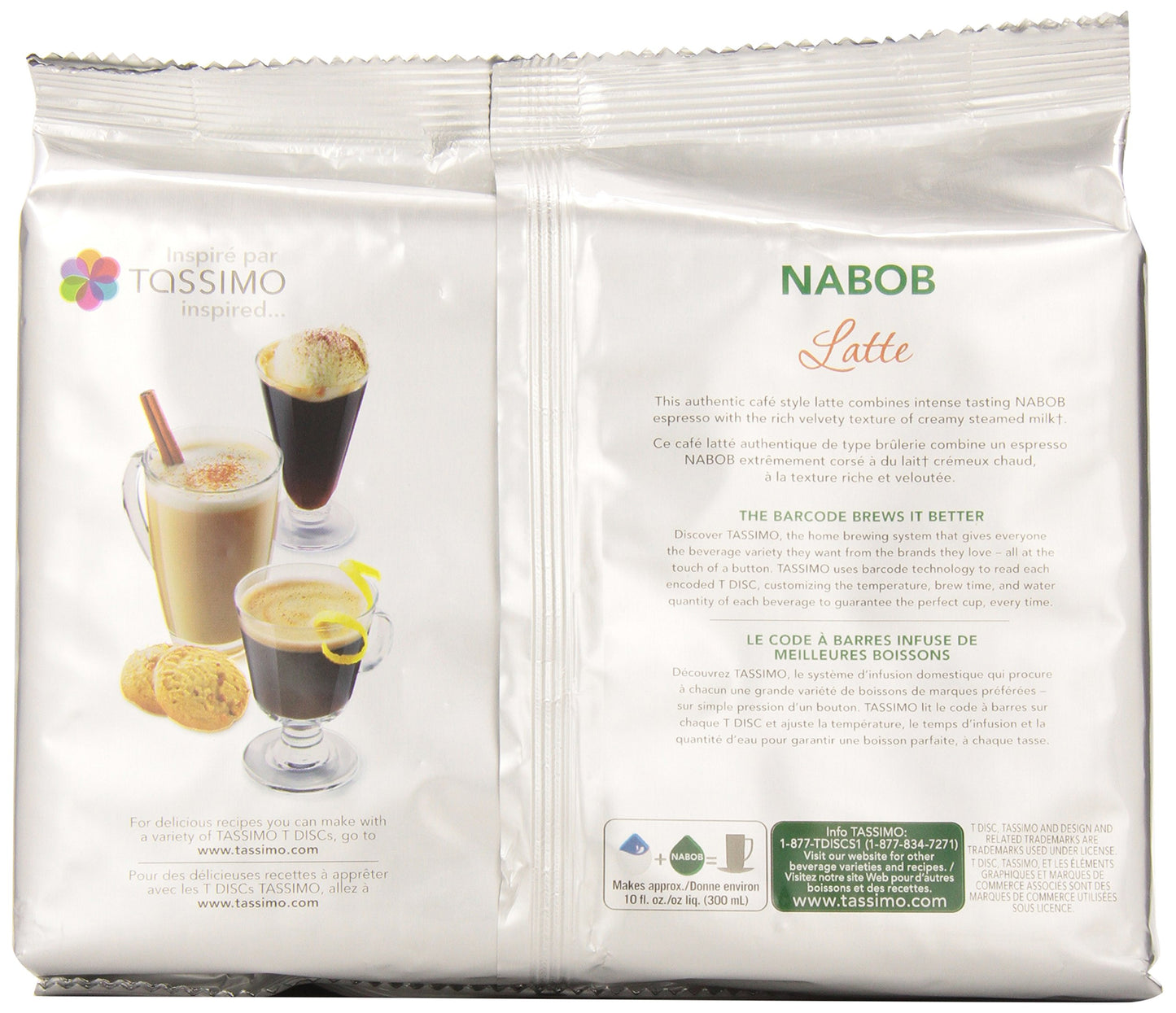 Tassimo Nabob Latte - 16 T Discs - 8 Espresso / 8 Milk