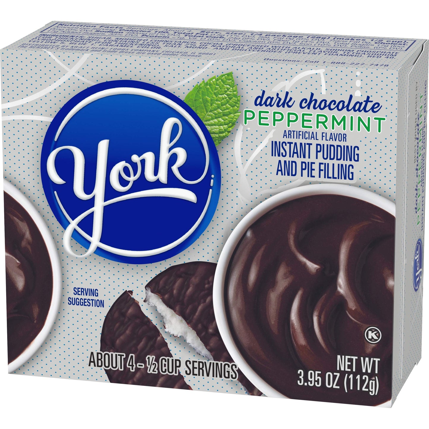 Hershey's York Peppermint Chocolate Instant Pudding & Pie Filling (3.95 oz Box)
