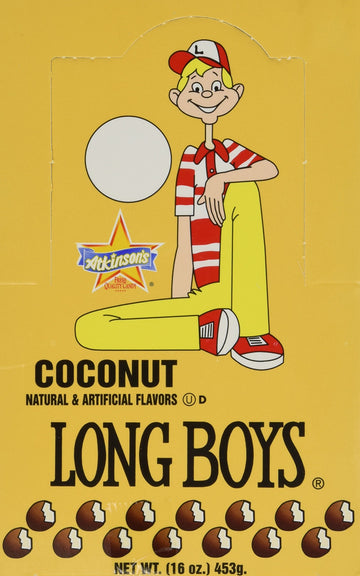 Candy Crate Long Boys Coconut Candy - 48 Count Pack - Yellow and Red