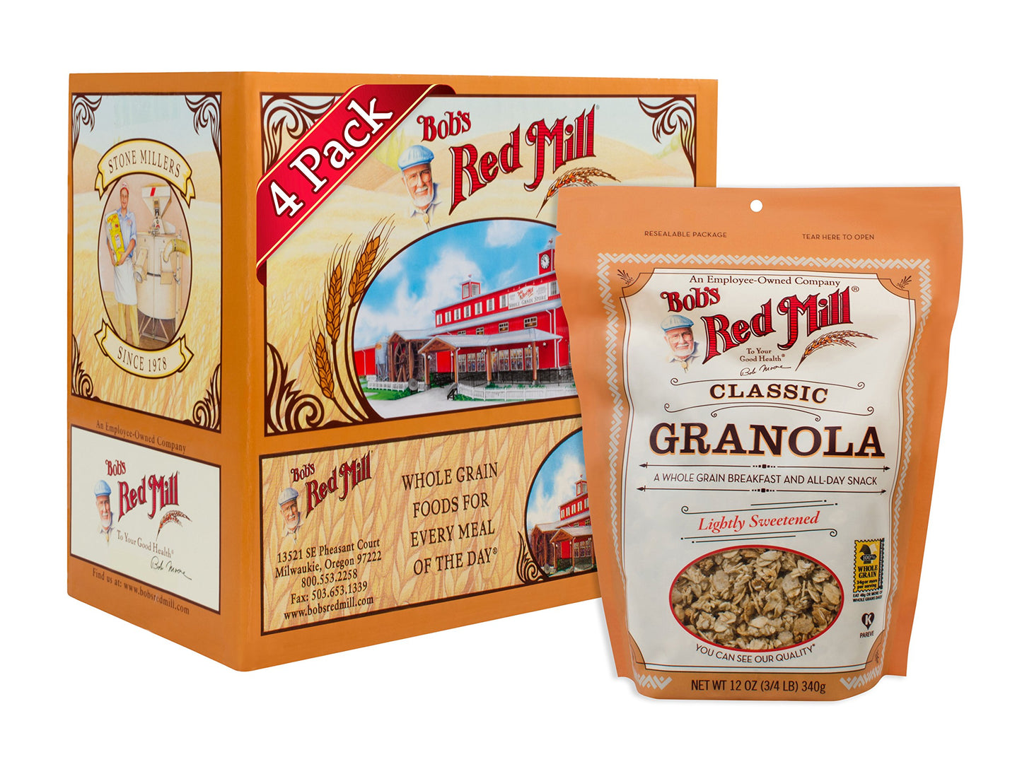 Bob'S Red Mill Natural Whole Grain Granola, 12-Ounce (Pack Of 4)