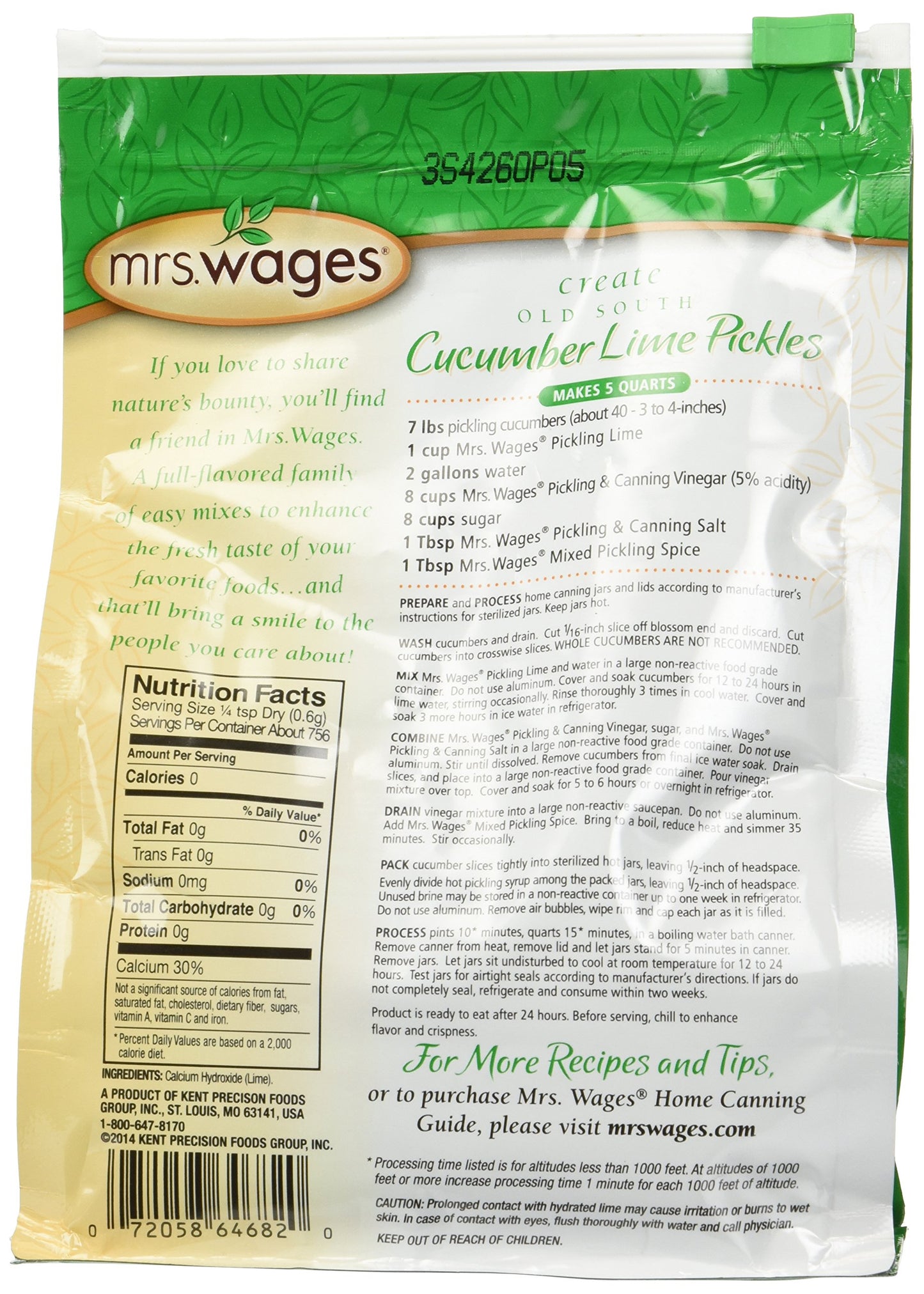 Mrs Wages Pickling Lime 16 Oz (Pack of 3)