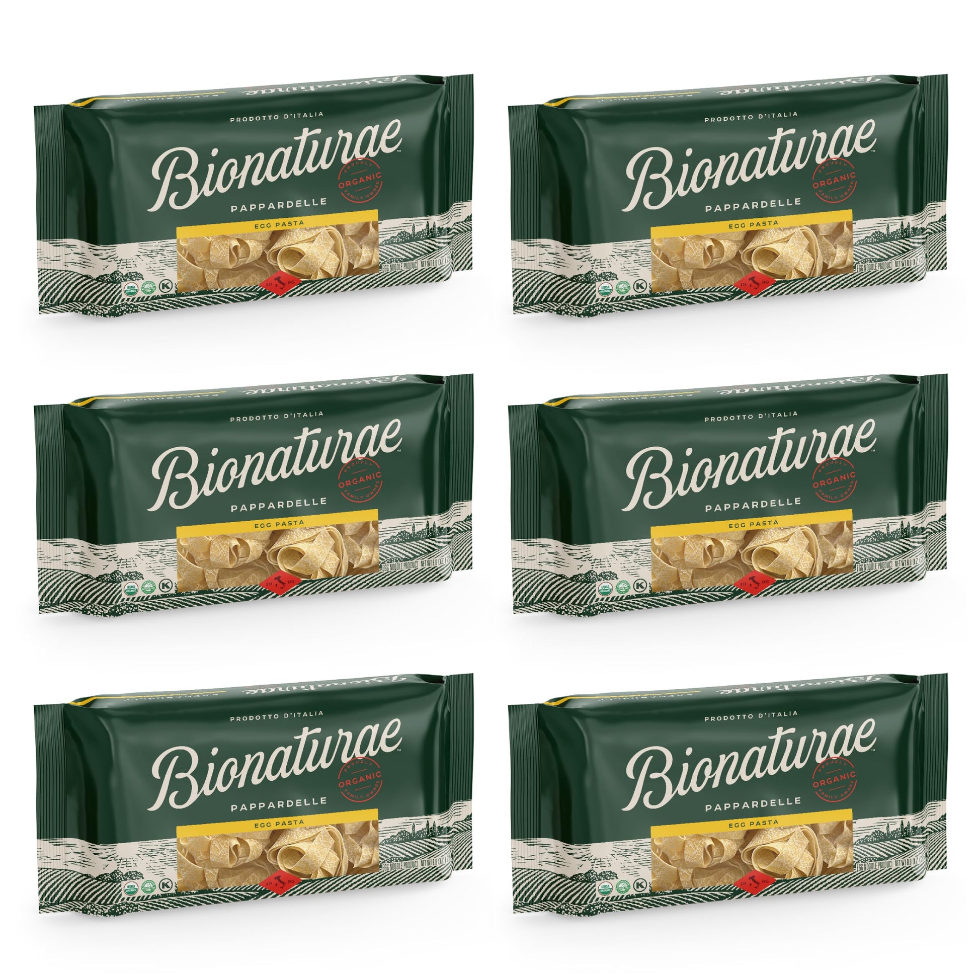 Bionaturae Pappardelle Pasta Noodles - Durum Semolina Pasta, Kosher, High Protein, Non-GMO, USDA Certified, Durum Semolina Pappa