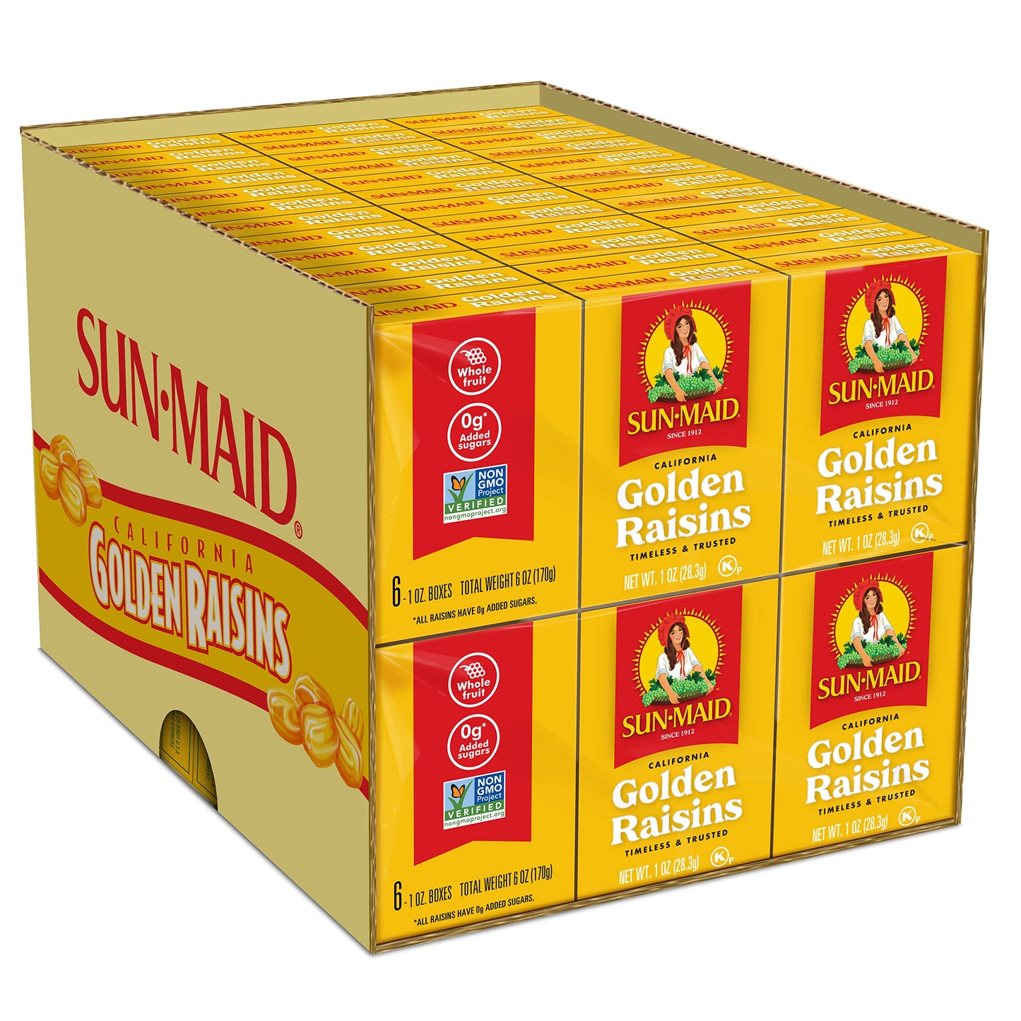 Sun-Maid California Golden Raisins - (72 Pack) 1 oz Snack-Size Box - Dried Fruit Snack for Lunches, Snacks, and Natural Sweetene