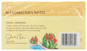Celestial Seasonings Ginger & Probiotics Herbal Tea, 20 Ct