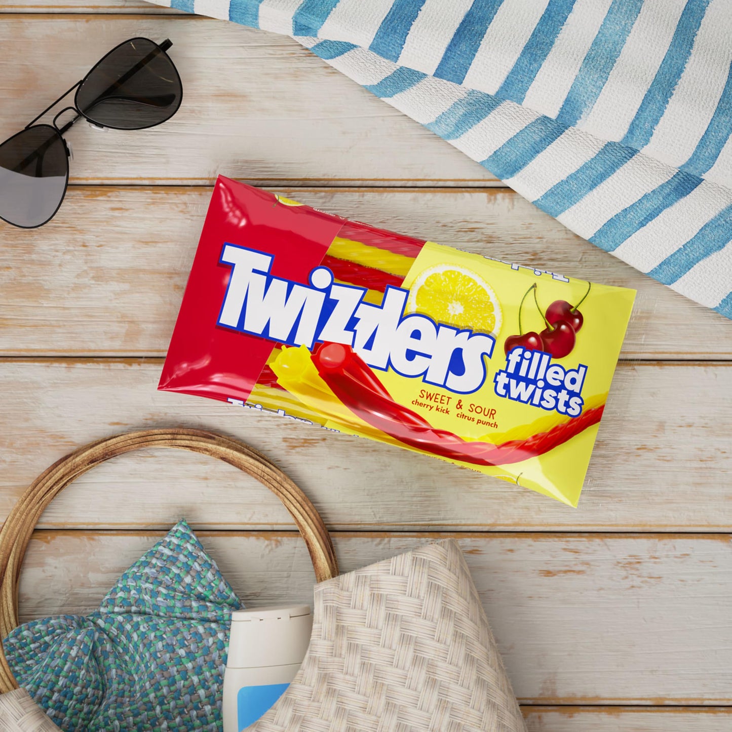 Twizzlers Filled Twists Sweet And Sour Candy Bags, 11 Oz (12 Count)