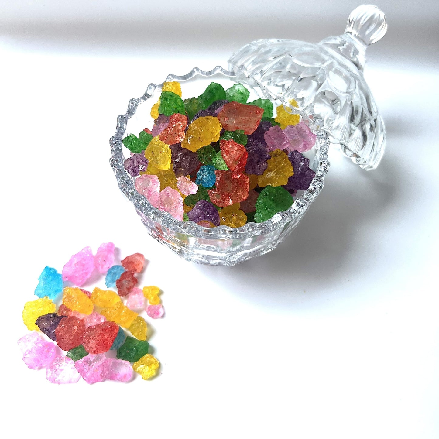 Sweetglob Old Fashioned Large Rock Sugar Candy Gems, Lump Sugar Rock Crystals (Assorted Flavors, 1 Pound)