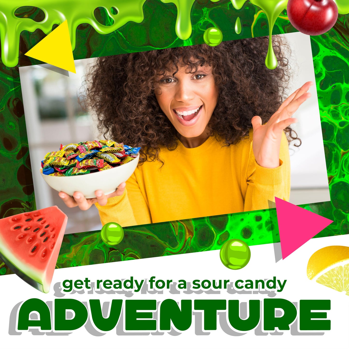 Toxic Waste Sour Candy | 1 Pound Bag - Approx. 150 Count | Apple, Watermelon, Lemon, Blue Raspberry, Black Cherry