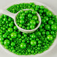 Kasvan Christmas Green Pearl Sugar Sprinkles - Edible Candy Pearls 130G/4.58 Oz, Mix Size, Baking Cake Decorations, Ice Cream To
