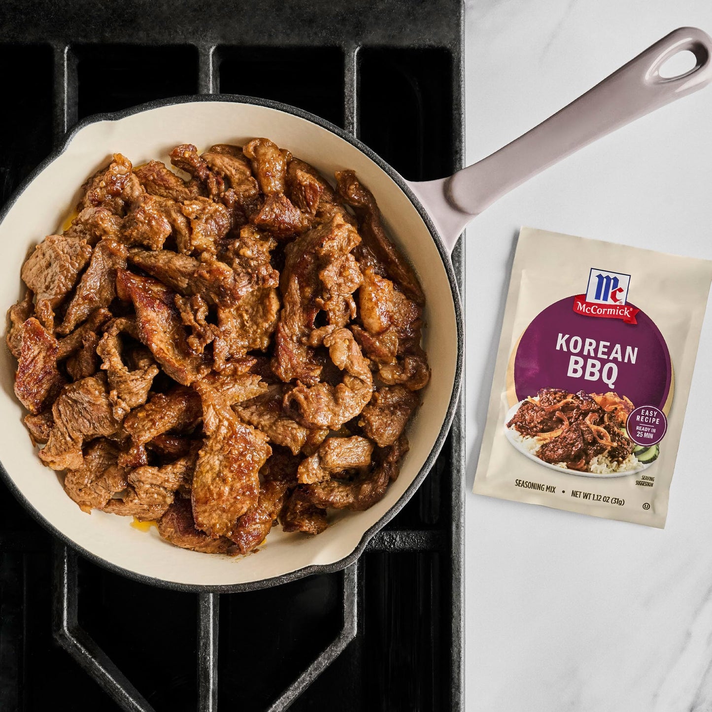 McCormick Seasoning Mix  Korean BBQ  For Sweet & Savory Korean BBQ Steak in Just 25 Minutes  1.12 oz (Pack of 12)
