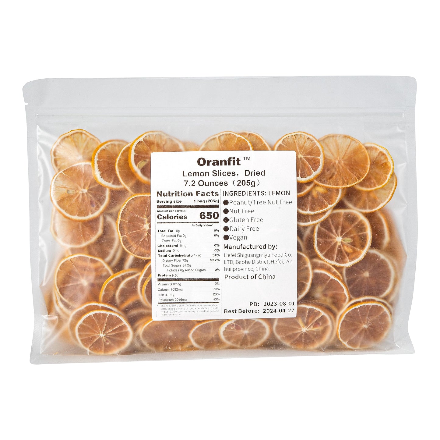 Oranfit Dried Lemon Slices 7.2oz/205g(120 to 156 slices)