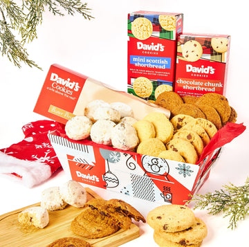 DAVIDS COOKIES Holiday Cookie Gift Basket - Assorted Gourmet Cookies, 3 Pounds