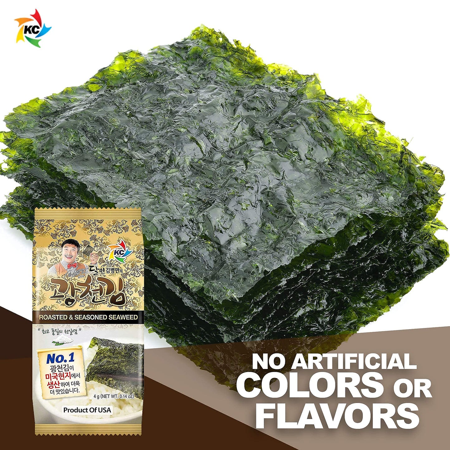 Kimnori Kwangcheonkim Seasoned Seaweed Snacks - 12 Individual Packs Sheets Premium Natural Roasted Laver Nori 4G 0.14 Ounce ? ??