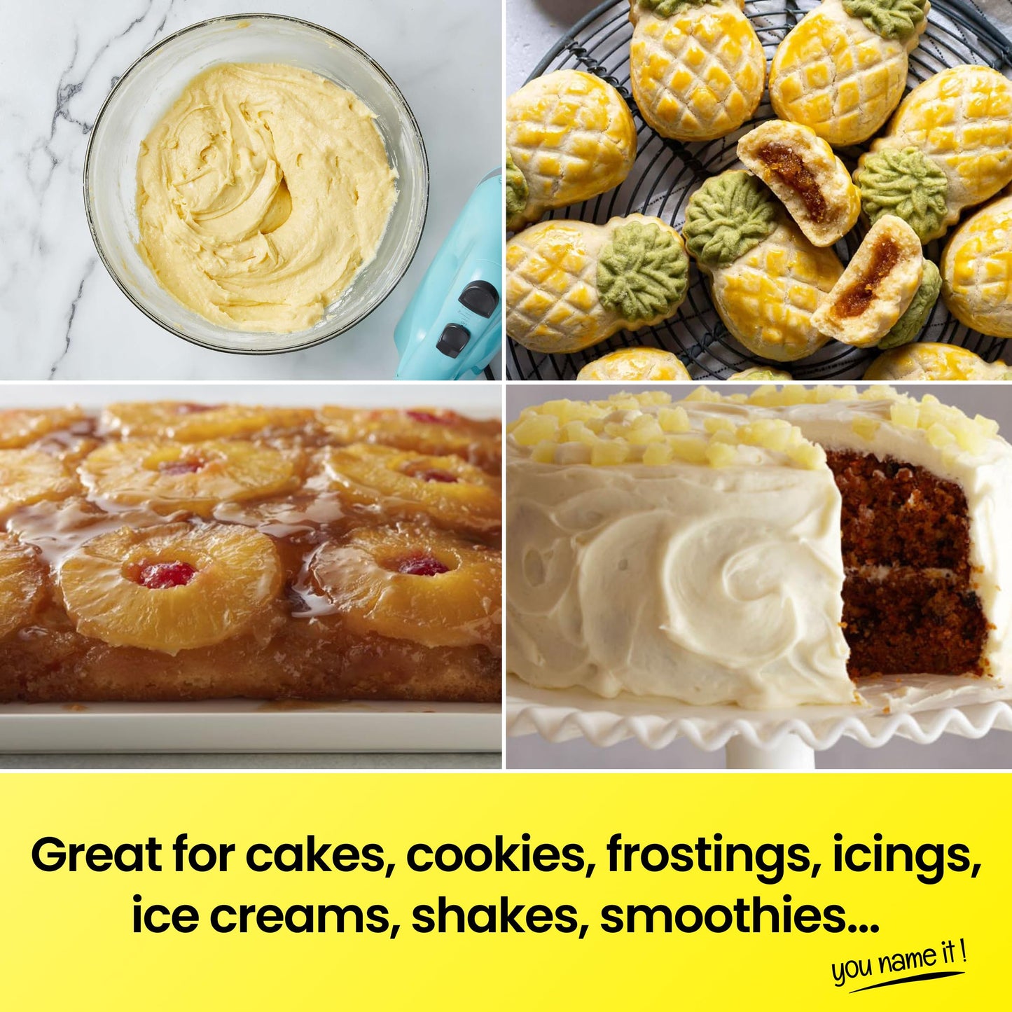 Lorann Pineapple Bakery Emulsion, 4 Oz - Intense Pineapple Flavor Extract For Baking, Cookies, Frosting, Ice Cream, Pineapple Pi