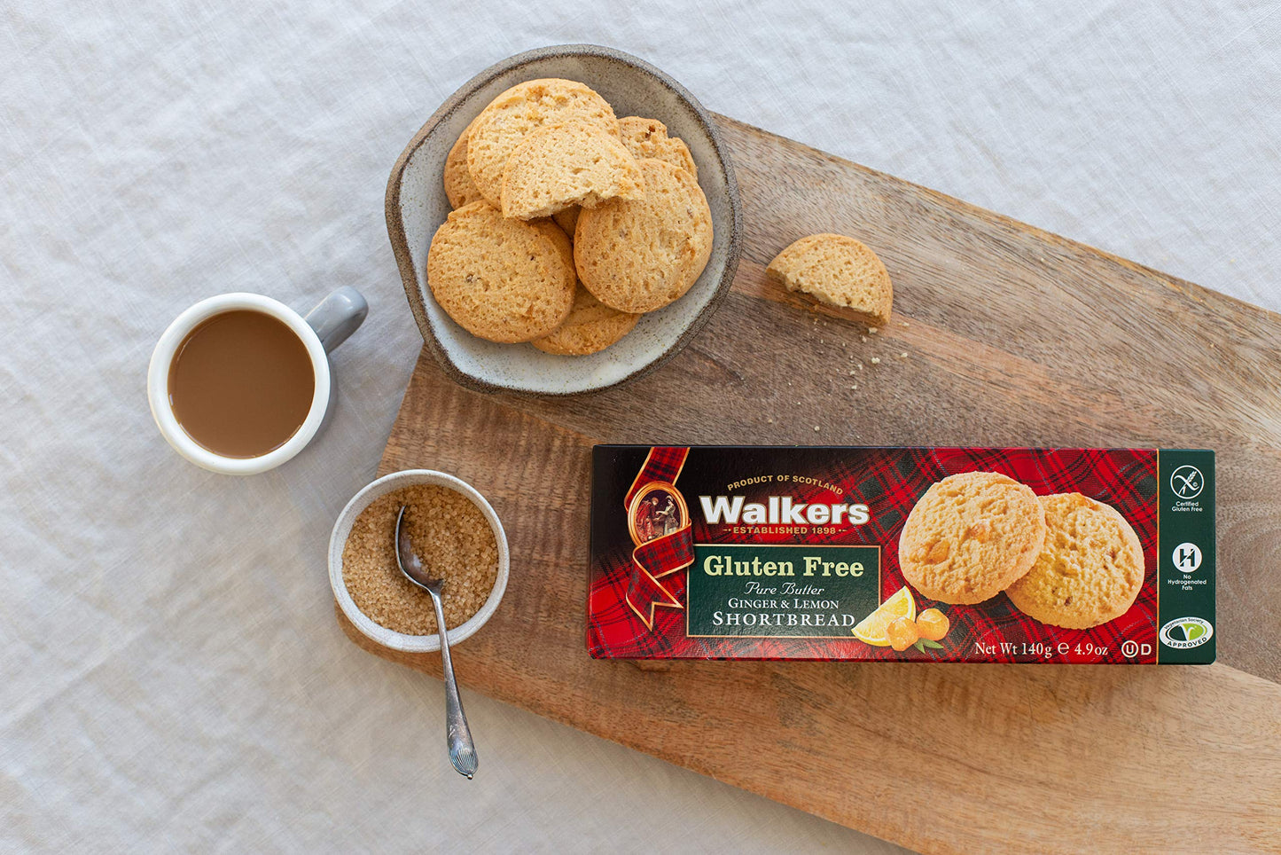 Walker s Shortbread Gluten Free Ginger & Lemon Cookies, All-Butter Shortbread Cookies, 29.4 Oz (Pack of 6)
