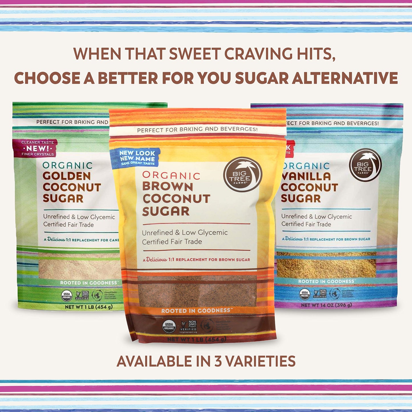 Big Tree Farms Organic Vanilla Coconut Sugar, Unrefined Cane Sugar Replacement, 14 Oz (Pack of 3)