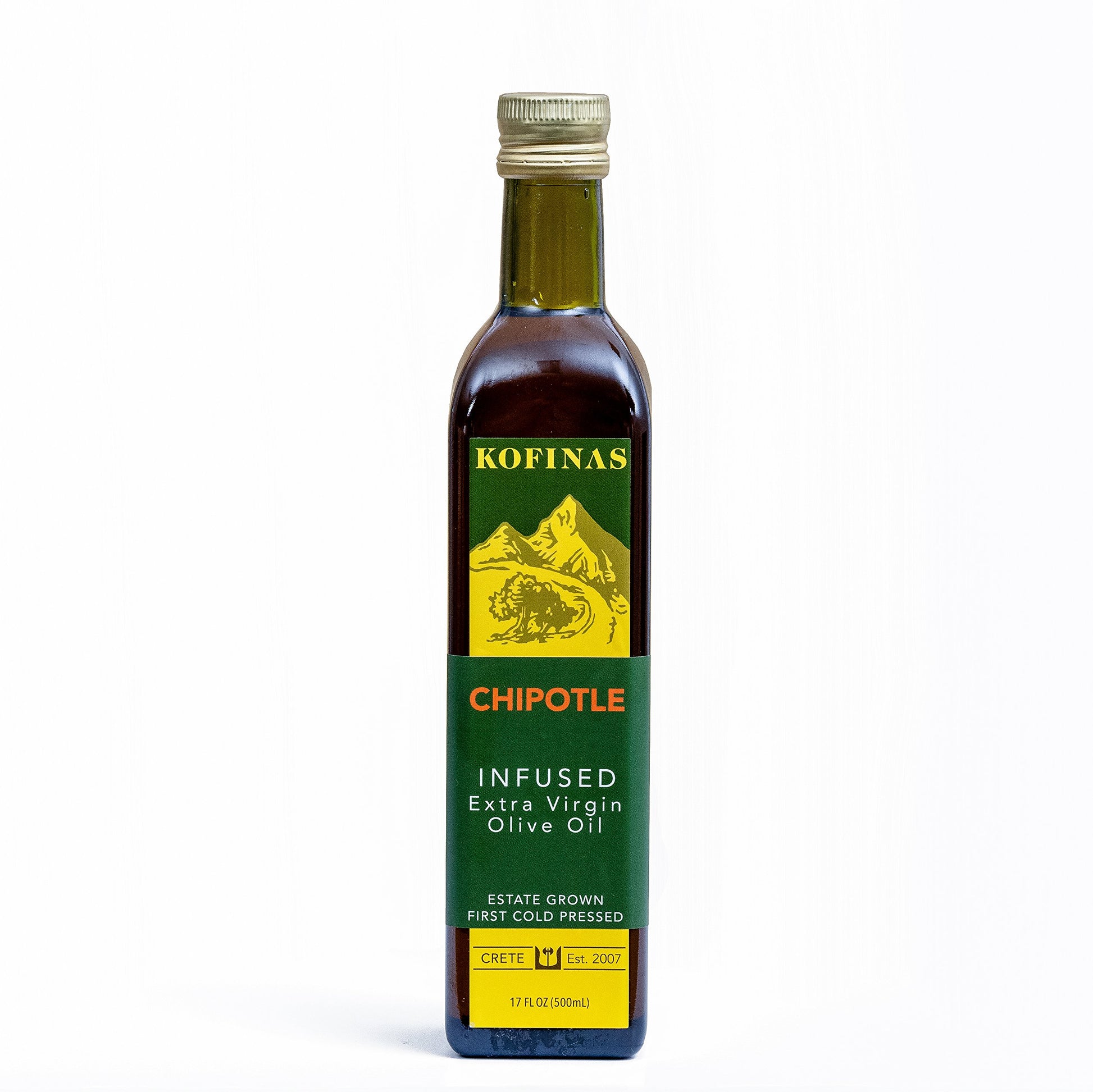 Chipotle Infused Extra Virgin Cold Pressed Olive Oil 500 Ml (17 Oz) (Chipotle Pepper, Thyme, Red Pepper, Basil, Bay Leaf Flavor)
