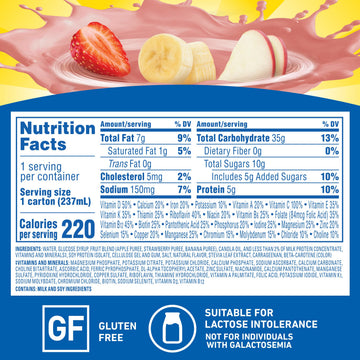 Carnation Breakfast Essentials Fruit and Protein Smoothie, Strawberry Banana, 8 fl oz (Pack of 24)
