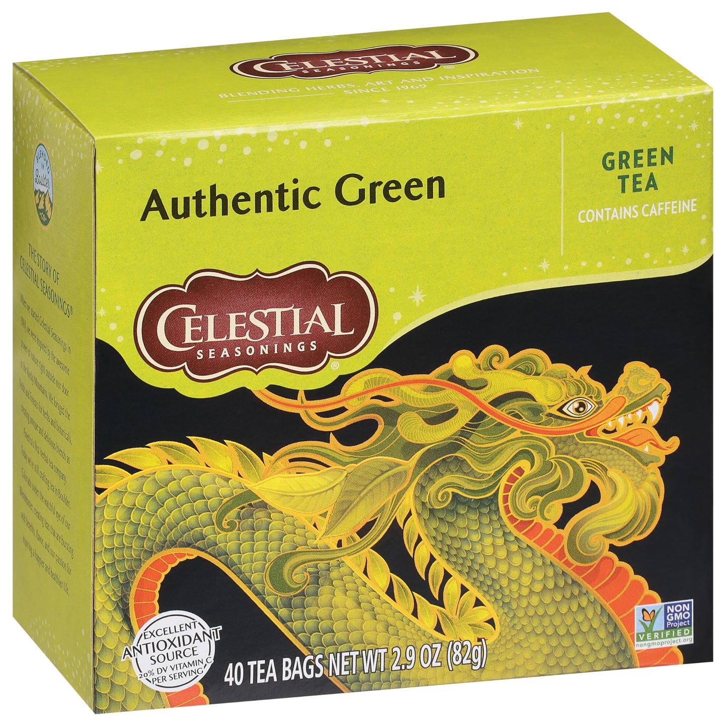 Celestial Seasonings Green Tea, Authentic, 40 Count (Pack of 6), Contains Caffeine, Model 501
