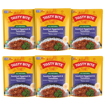 Tasty Bite Punjab Eggplant, 10 Ounce, Pack of 6, Ready to Eat, Microwavable Entree, Vegan, Sweet & Spicy (Packaging May Vary)