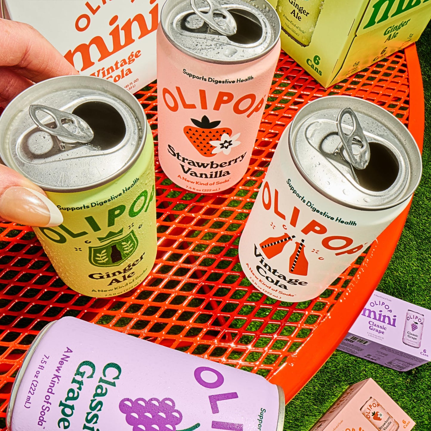 OLIPOP Minis Prebiotic Soda Pop  Ginger Ale  Pantry Pack Packed with Prebiotics  Fiber  and Botanicals  Gluten Free  Vegan  GMO Free  7.5oz (6-Cans)