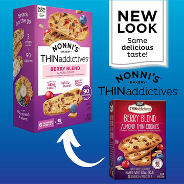 Nonni'S Thinaddictives Almond Thin Cookies - Berry Blend Almond Cookies - Almond Cookie Thins W/Cranberries Blueberries Goldenbe
