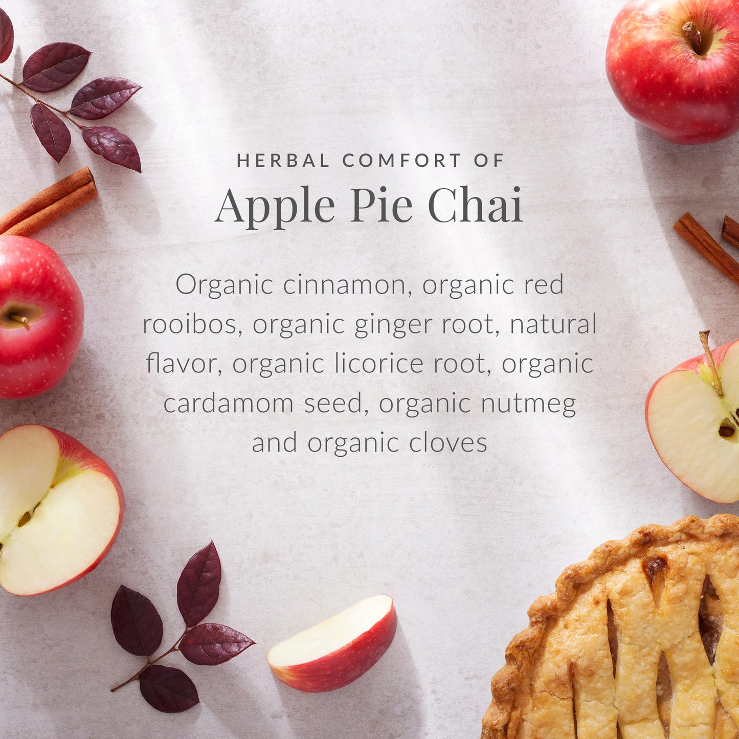 The Republic of Tea Apple Pie Chai Herbal Tea, 36 Tea Bags, 1 Count