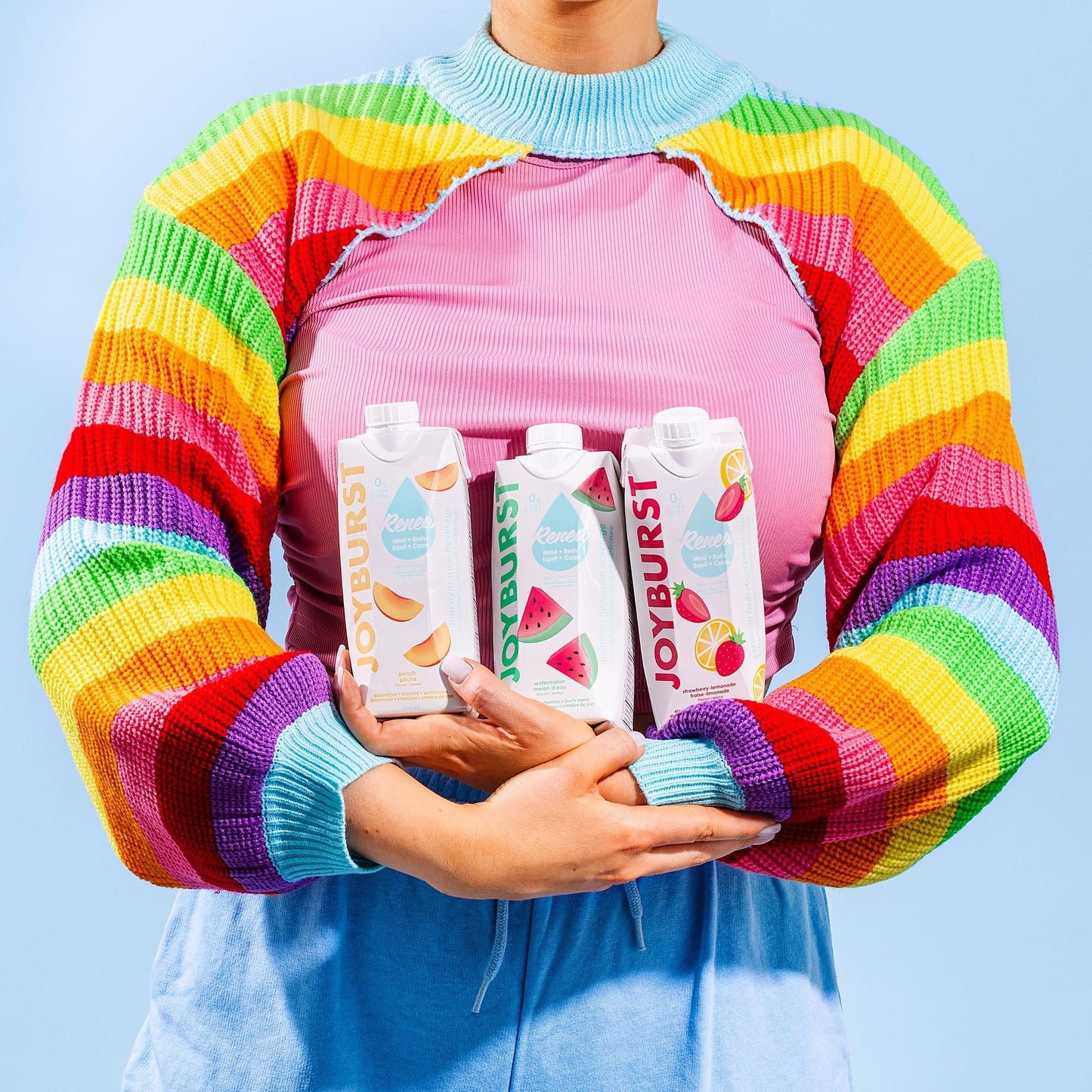 JOYBURST Sugar Free Electrolyte Water, Zero Calorie Hydration Drink, Strawberry-Lemonade, 12 Pack, Eco-friendly Tetra Pak