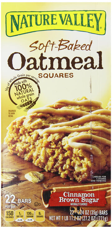 Nature Valley Soft-Baked Oatmeal Squares, Cinnamon Brown Sugar, 22 Count