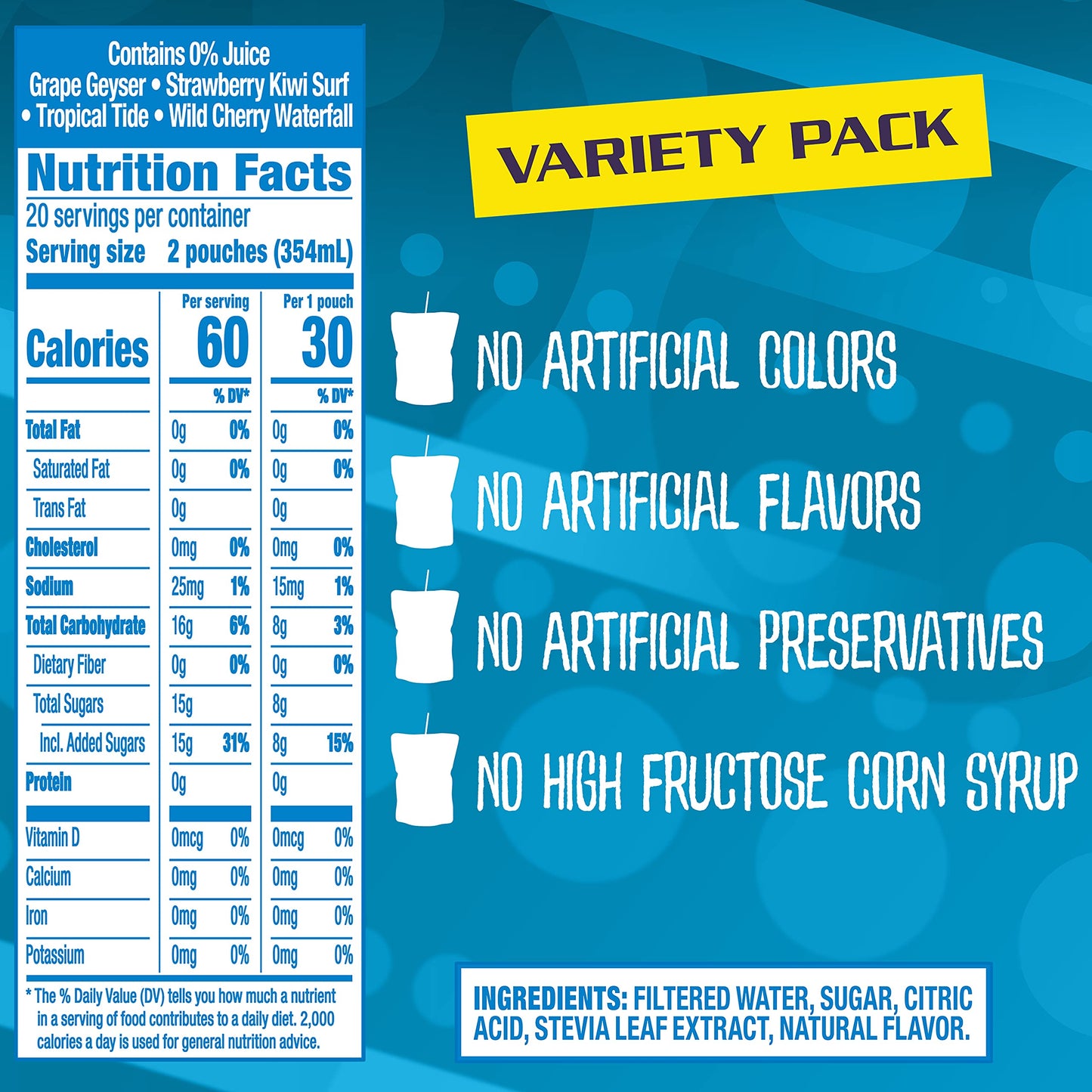 Capri Sun Roaring Waters Juice Box, 60 Ounce - 40 Count