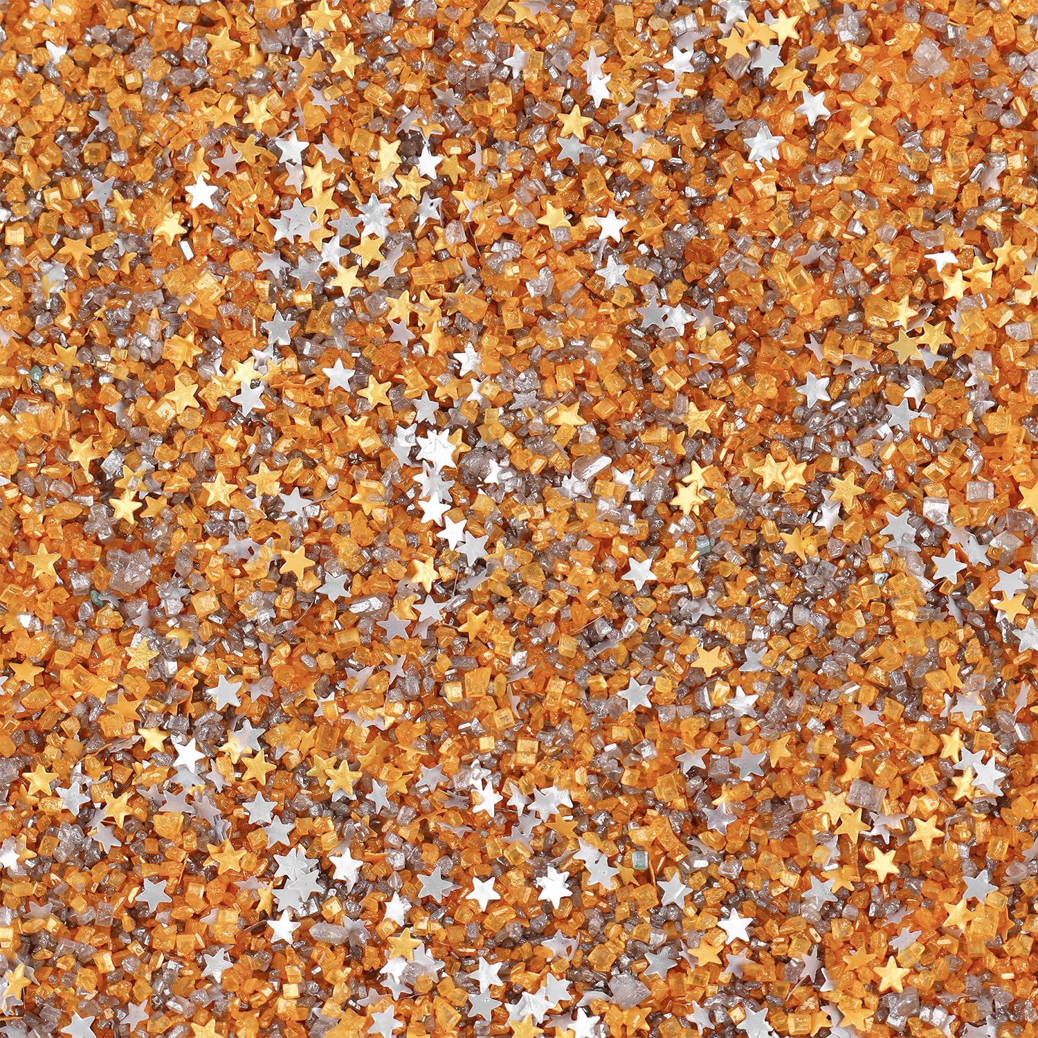 Gold Sanding Sugar Edible Silver Glitter Stars Mix, Edible Sugar Sprinkles For Cake Decorating, Sparkling Edible Sanding Sugar F