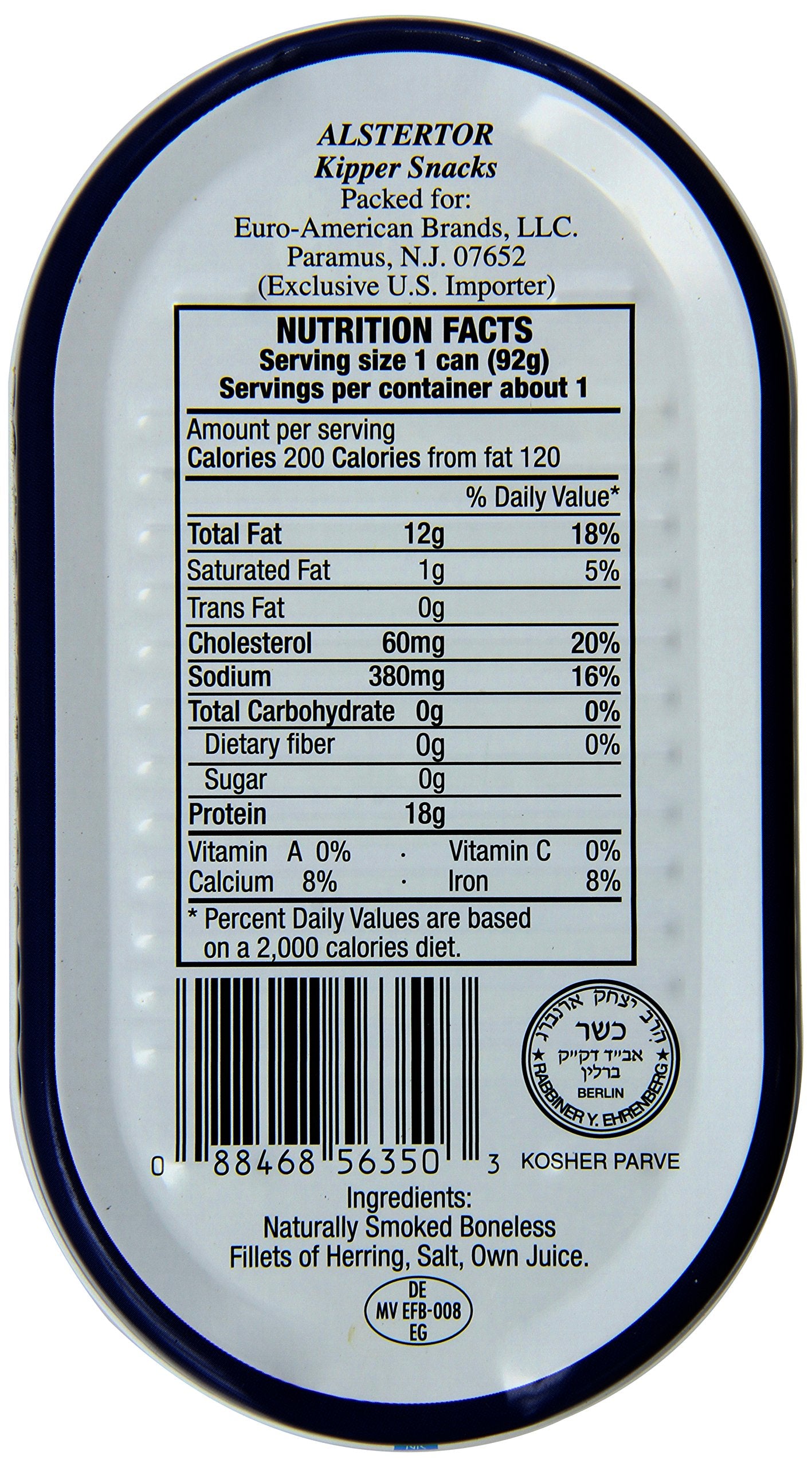 Alstertor, Kipper Snack, 3.5 Oz, (Pack Of 18)
