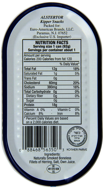 Alstertor, Kipper Snack, 3.5 Oz, (Pack Of 18)
