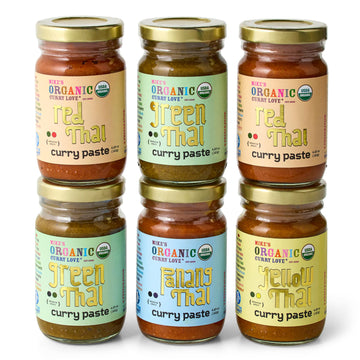 6 Pack Variety of Curry Pastes ORGANIC. VEGAN. DAIRY FREE. SUGAR FREE. KETO FRIENDLY. MADE IN THAILAND. | case of 6 x 4.23 oz gl